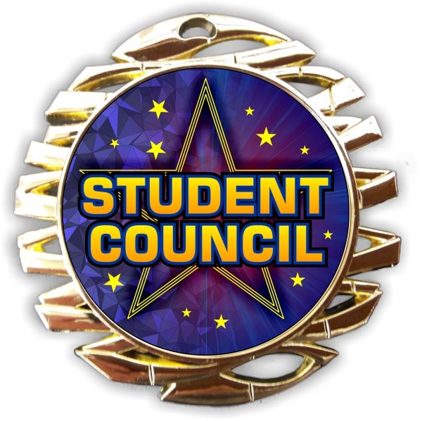 Student Council Medal, blue insert, gold star