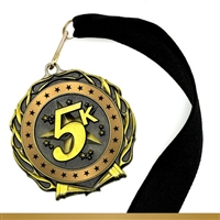 Blue Colored Ring 5K Medal Blue Colored Ring 5K Medal