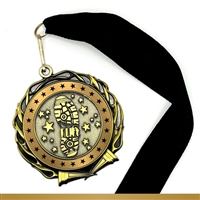 Colored Ring Run Medal with shoe imprint on the medal Colored Ring Run Medal with shoe imprint on the medal