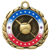 Colored Ring Baseball or Softball Medal Colored Ring Baseball or Softball Medal