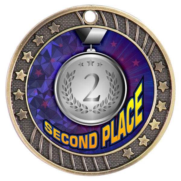 Second Place Award Medal, blue insert